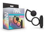 Anal Adventures Platinum Silicone Anal Ball W/ C Ring Black