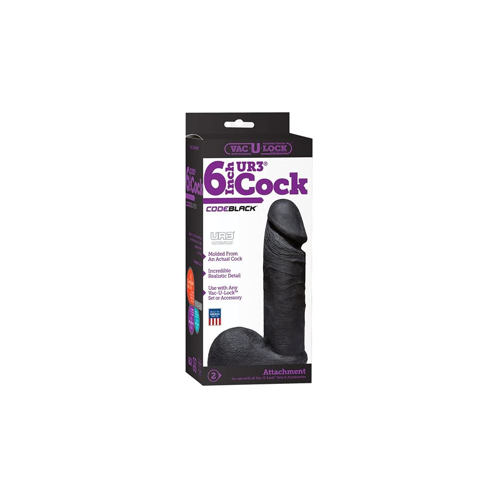 Vac U Lock Code Black 6In Ultraskyn Cock