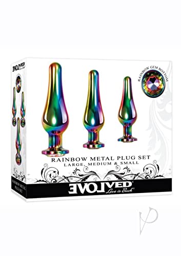 Evolved Love Is Back - Rainbow Metal Anal Plug Set - 3-Piece