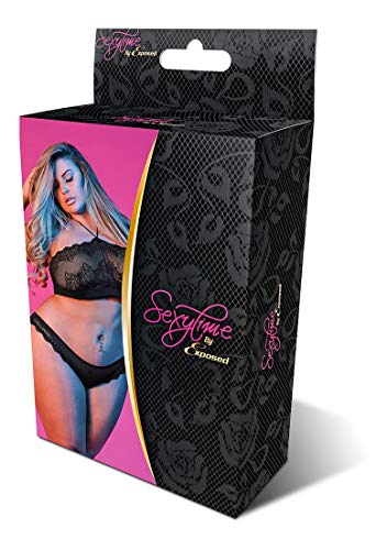Ms Sexy Time Bandeaux & Panty Blk 1Sq