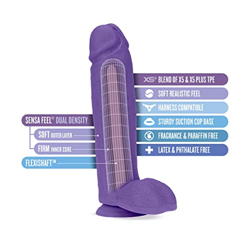 Au Naturel Bold Huge Dildo 10In Purple
