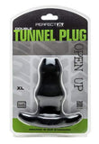 Perfectfit Brand Double Tunnel Plug Hollow Butt Plug Pfblend Tprsilicone Use For Anal Training Black Xlarge