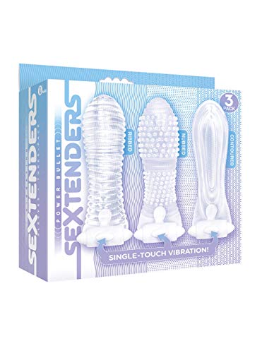 The 9S Vibrating Sextenders 3 Pack Nubbed Contoured Ribbed