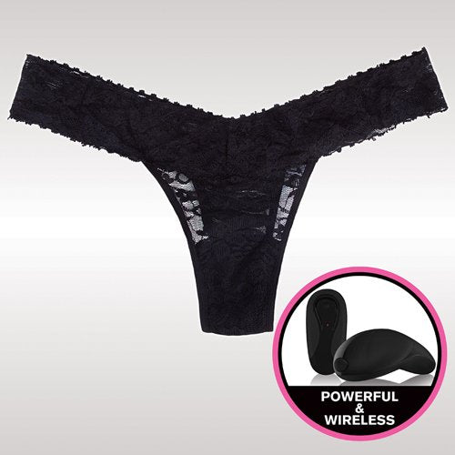 Secrets Remote Control Lace Thong Vibrator, Black