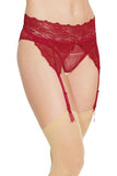 Crotchless Panty W/ Attached Garter Merlot O/S
