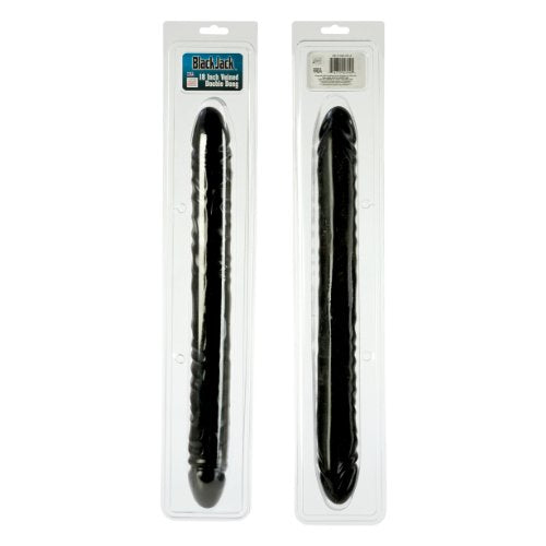 California Exotics Veined Double Dildo, Black, 18 Inches