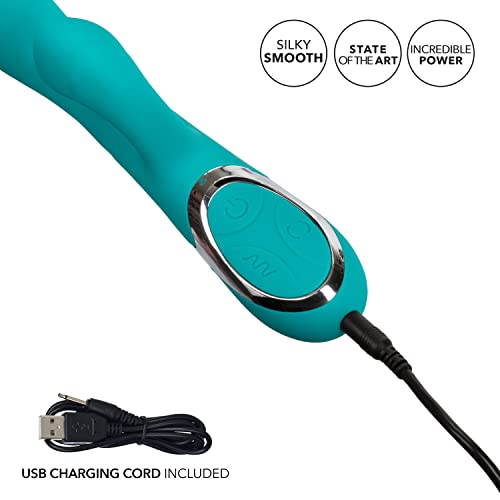 Calexotics Enchanted Lover Massager - Waterproof Vibrator Toys For Couples - Adult Sex Clitoral G Spot Rabbit Massager - Teal