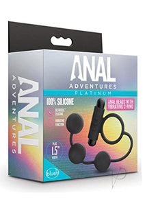 Silicone Anal Balls W/Vibrate Cring Bl