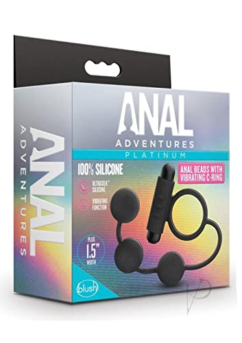 Silicone Anal Balls W/Vibrate Cring Bl