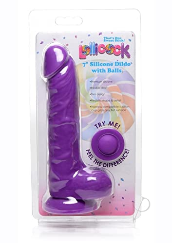 Lollicock Sili Dildo W/Balls 7In Grape