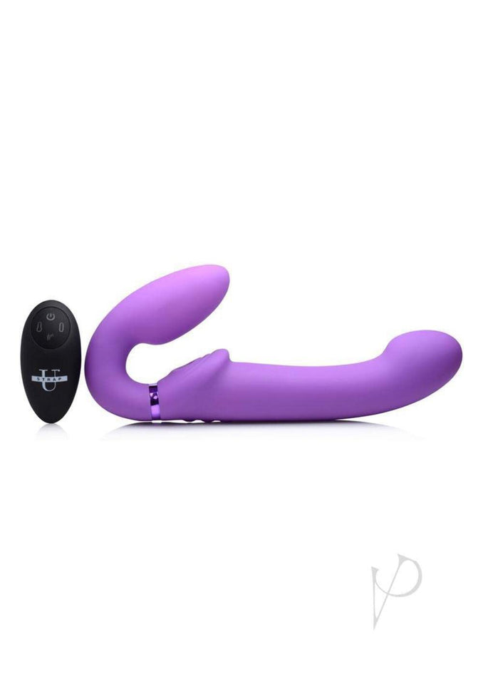 10X Remote Control Ergo-Fit G-Pulse Inflatable And Vibrating Strapless Strap-On - Purple