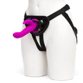 Happy Rabbit Silicone Rechargeable Vibrating Strap On Harness Set - Purple