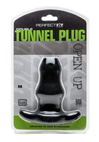 Perfect Fit Double Tunnel Plug, Hollow Butt Plug, Pfblend, Tpr/Silicone, Use For Anal Training, Black, Medium