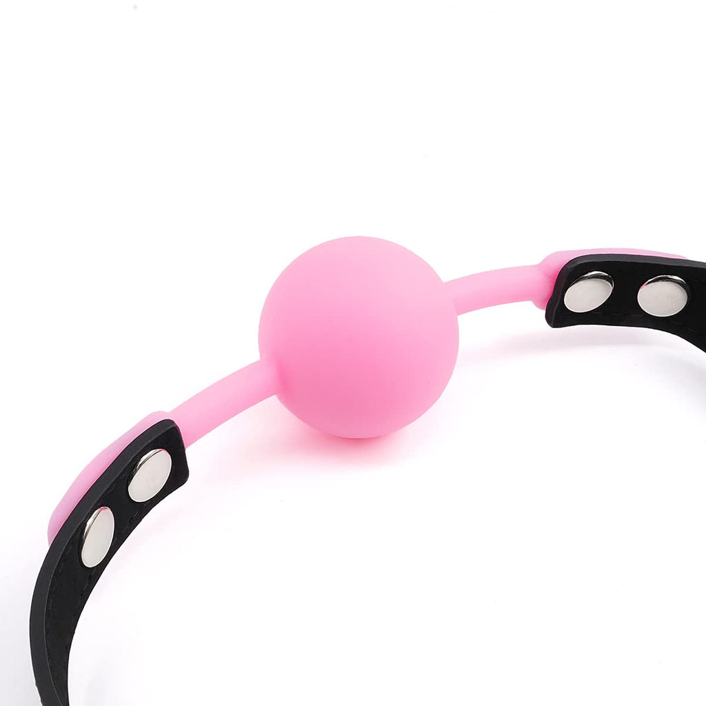 CLROY Pink Silicone Sex Ball Gags for Bondage Restraints, Open Mouth SM Ball Gag for Sex, BDSM Toys Bondage Gag Muzzles (Color-6