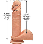 Doc Johnson The D - Perfect D 7 Inch - Ultraskyn - 7" Long And 1.75" Wide - Strong Suction Cup Base - O-Ring Harness Compatible Dildo - Vanilla