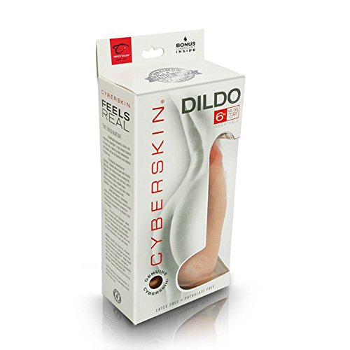 CyberSkin UltraSoft Realistic Dildo Lifelike Dual Density Dong 6 Insertable Inches Cock for Female  Male and Couples