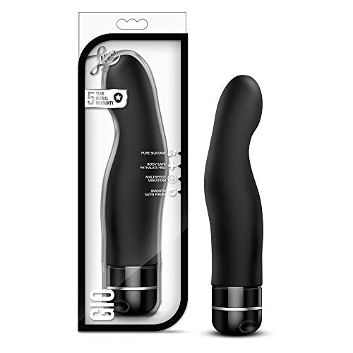 Blush Gio - 8 Inch Platinum Cured Puria Silicone G Spot Vibrator - Tunable Deep Rumbly Vibrations - Ipx7 Waterproof - Ultrasilk For A Smooth Sensual Feel - Adult Sex Toy For Women Couples - Black