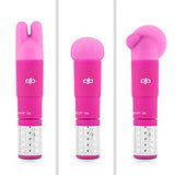Rose Revitalize Massage Kit - Massager, Clitoral, External Massager Vibrator - 3 Ultrasilk Smooth Puria Silicone Attachments For Pleasure, Stress Relief - Waterproof - Pocket Sized - Pink