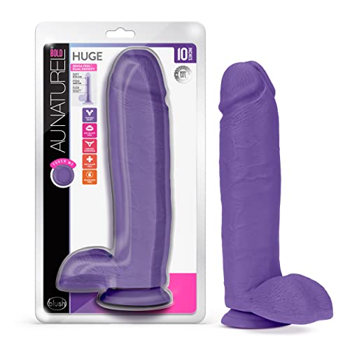 Au Naturel Bold Huge Dildo 10In Purple