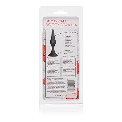Calexotics Booty Call Booty Starter- Silicone Butt Plug With Suction Cup Base - Waterproof Anal Fetish Sex Toys For Couples - Black