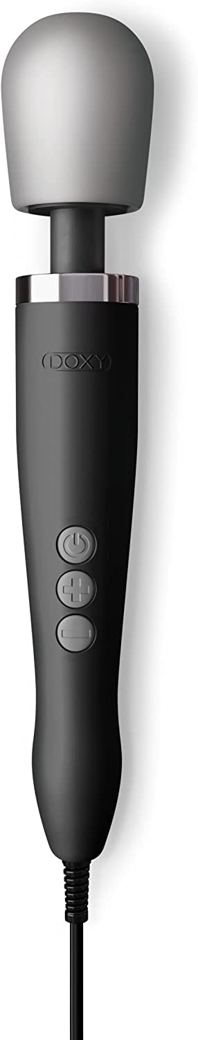 Doxy Original Ultra Powerful Personal Massager For Women - Black Plug In Vibrating Wand Sex Toys For Her - Wand Massager Female 