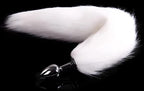 Ooiixx Butt Plug Fox Tail Cosplay Anal Plug Anal Butt Plug Adult Sex Toys for Beginner Women Men Couple (18'' White)