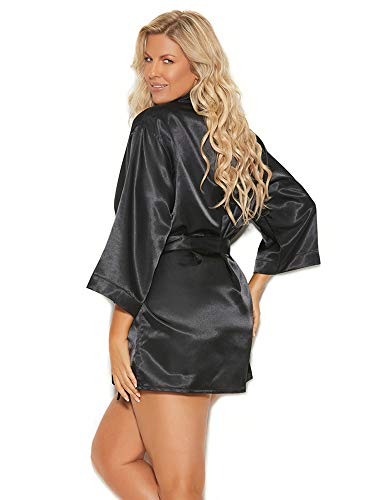 Black Charmeuse Robe Black 2X