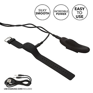Calexotics Lock N Play Wristband Remote Panty Teaser- Waterproof Silicone Sex Toys For Couples - 12 Vibe Function Adult Remote Vibe Massager - Black, 1Count