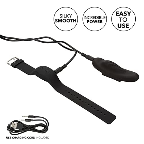 Calexotics Lock N Play Wristband Remote Panty Teaser- Waterproof Silicone Sex Toys For Couples - 12 Vibe Function Adult Remote Vibe Massager - Black, 1Count