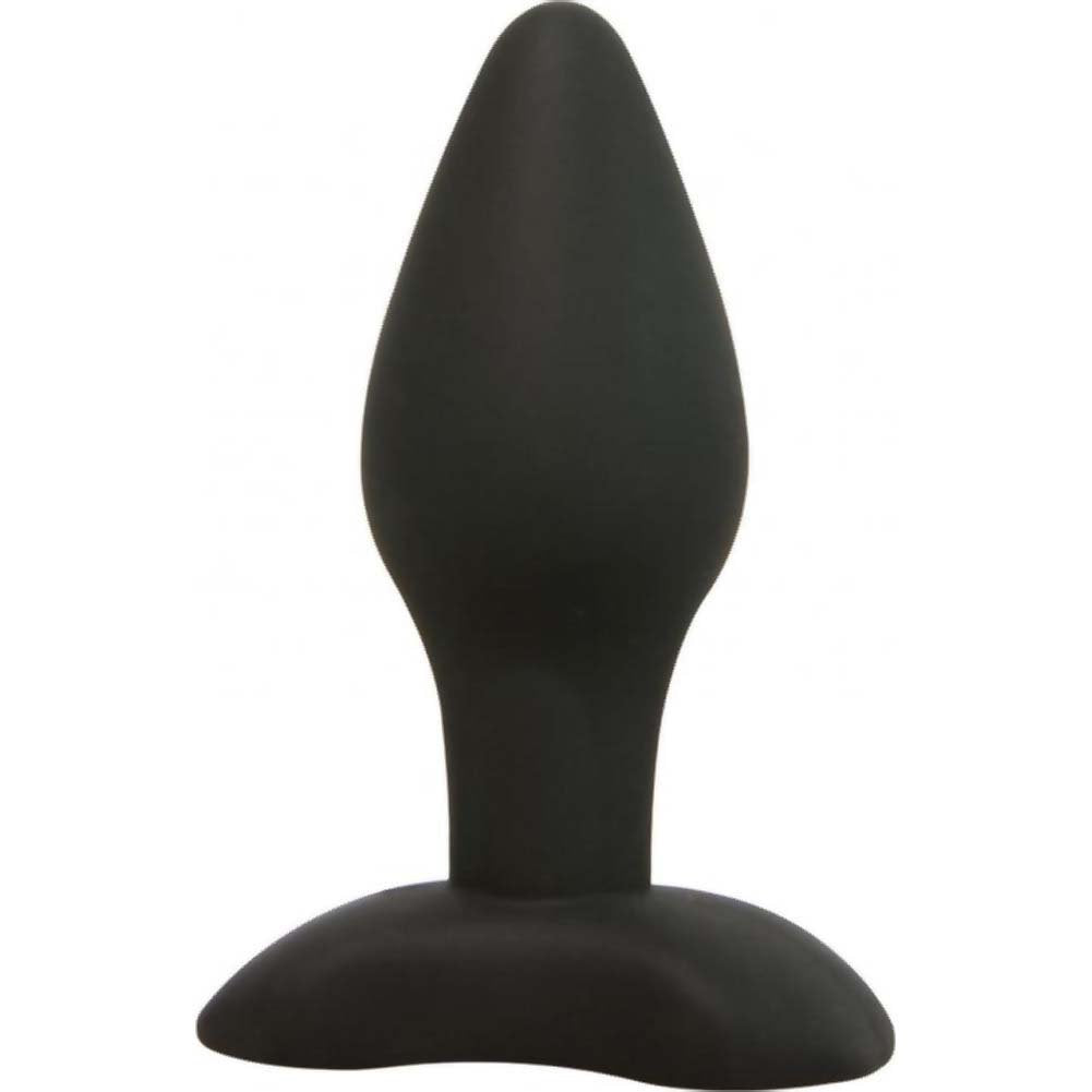 Velvet Plush Silicone Teaser Butt Plug, Small, 3.5 Inch, Black