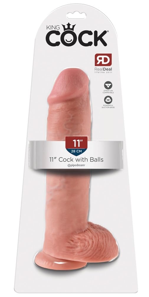 Pipedream King Cock with Balls, Flesh, 11 Inch