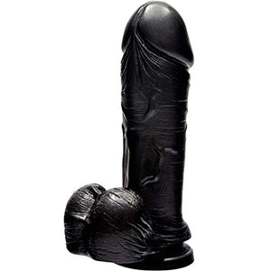 Si Novelties Thick Cock with Balls and Suction  Black  7 Inch  1968 Ounce