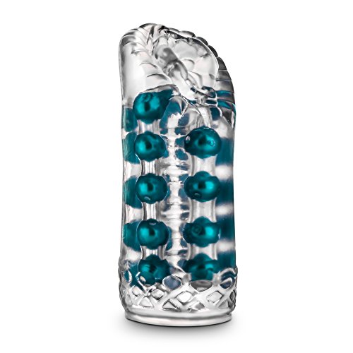 Blush M For Men Super Stroker - Soft Clear Realistic Masturbator - 4 Rows Of Massaging Pleasure Beads - Open Ended For Easy Cleaning And Warms To The Touch - Solo Or Couples Play - Sex Toy For Men