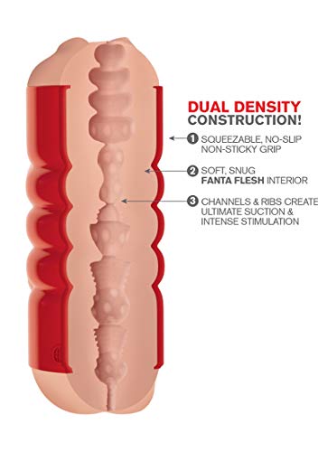 Pipedream Extreme Toyz Tight Grip Mouth And Ass Masturbator, Red, 1 Pound