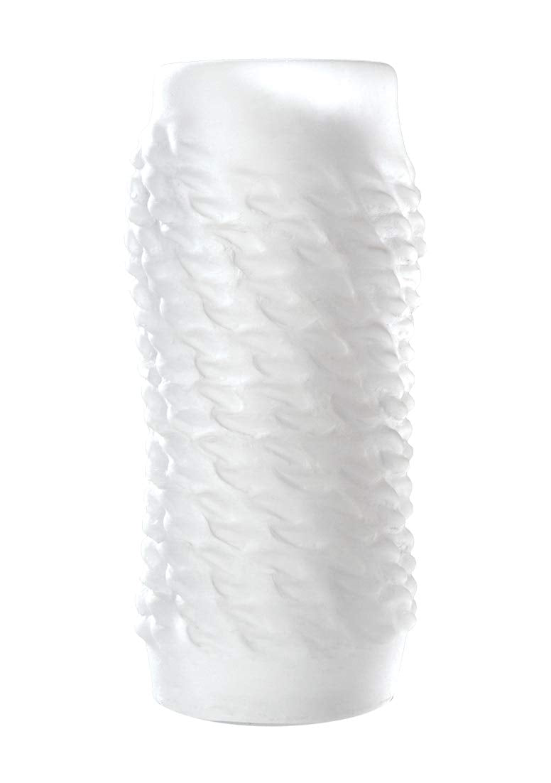 Doc Johnson Optimale - Ultraskyn - Reversible Stroker With Storage Case - Link - Frost