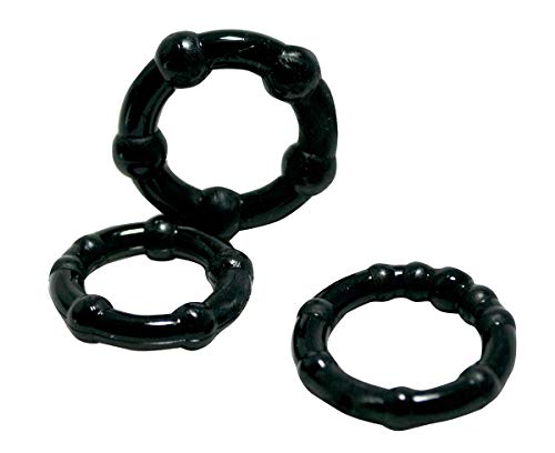 Shibari Triton Enhancement Pleasu-Rings Black With Knubbs