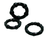 Shibari Triton Enhancement Pleasu-Rings Black With Knubbs