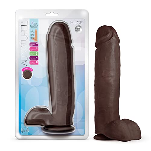 Au Naturel Huge Dildo 10In Chocolate
