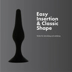 Pure Love Silicone Anal Butt Plug 4.5'', Adult Sex Toy, Classic Sex Toy, Black