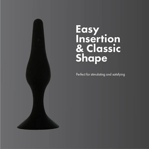 Pure Love Silicone Anal Butt Plug 4.5'', Adult Sex Toy, Classic Sex Toy, Black