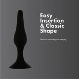 Pure Love Silicone Anal Butt Plug 4.5'', Adult Sex Toy, Classic Sex Toy, Black