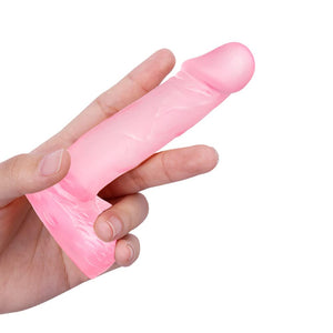 4 Inch Realistic Small Dildo,Beginner Anal Plug,Soft Anal Dildo with Curved Shaft and Balls,Adult Sex Toy Women Men Couples.Expe