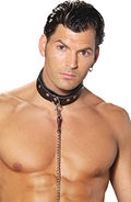 Leather Collar With O Rings - O/S - Black