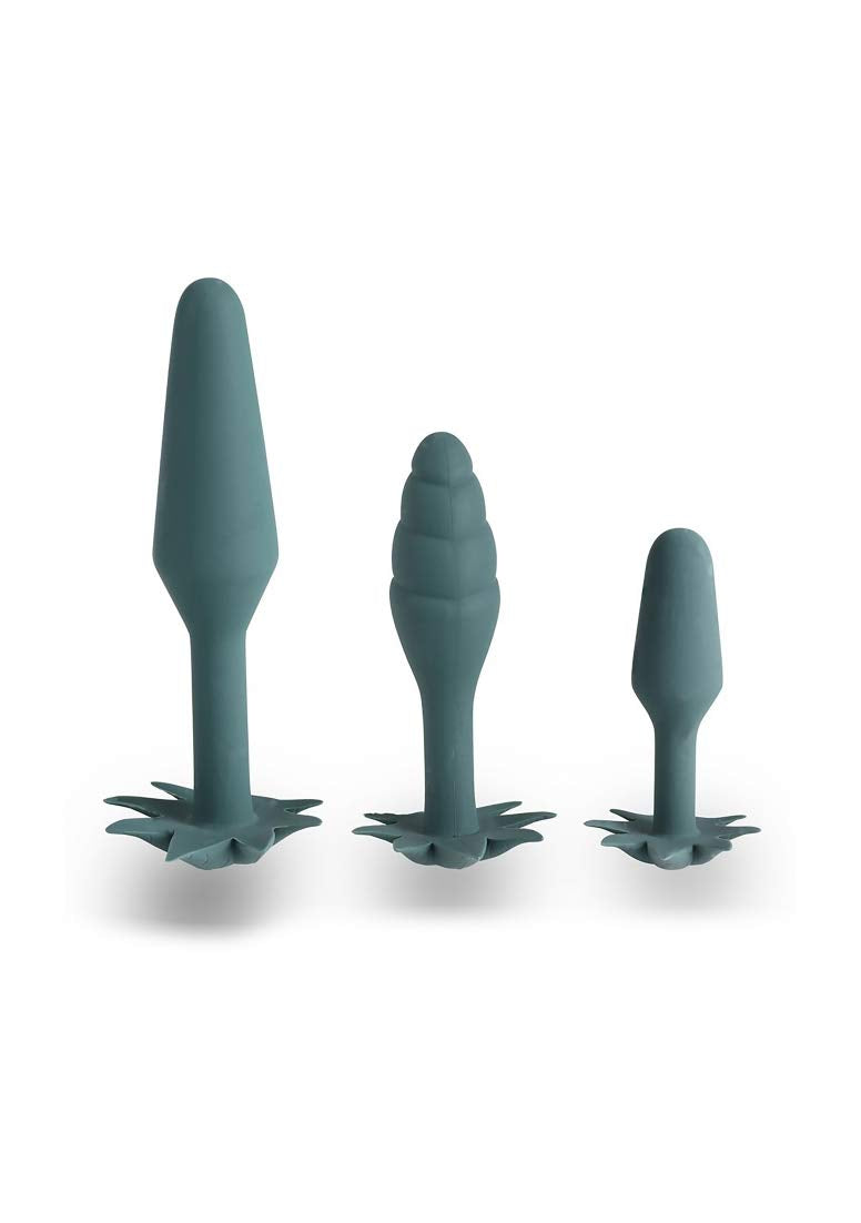 Doobies 420 Pot Leaf Shapes - Anal ButtPlug Trainer Silicone Set - 3 Sizes