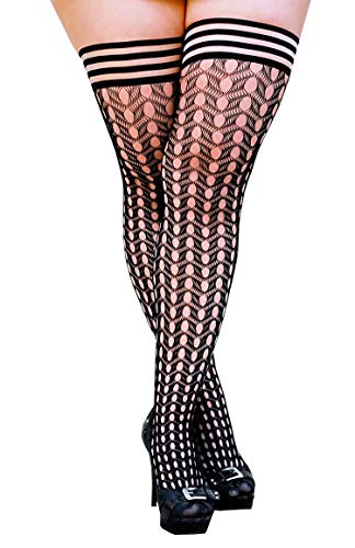 Kixies Mimi Black Fishnet Circles Size D