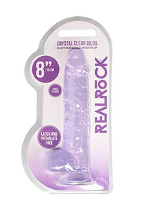 Realrock 8In Realistic Dildo W/ Balls Clear Purple