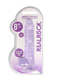 Realrock 8In Realistic Dildo W/ Balls Clear Purple