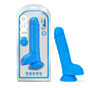 Neo Dual Density Dildo 9In Neon Blue