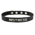 Spartacus Wordband Collar Mistress, Black