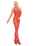 Rose Lace Bodystocking - O/S - Red